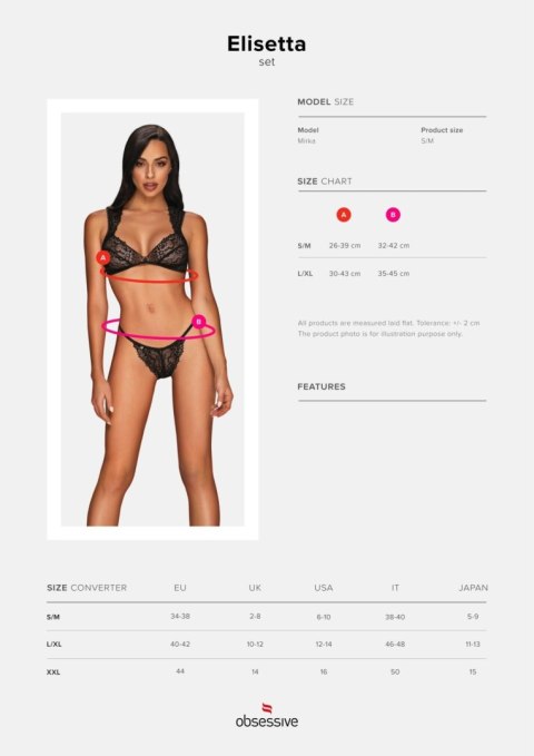 Obsessive Elisetta komplet 2-częściowy L/XL