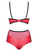 Obsessive - Leatheria komplet 2-częściowy czerwony S/M