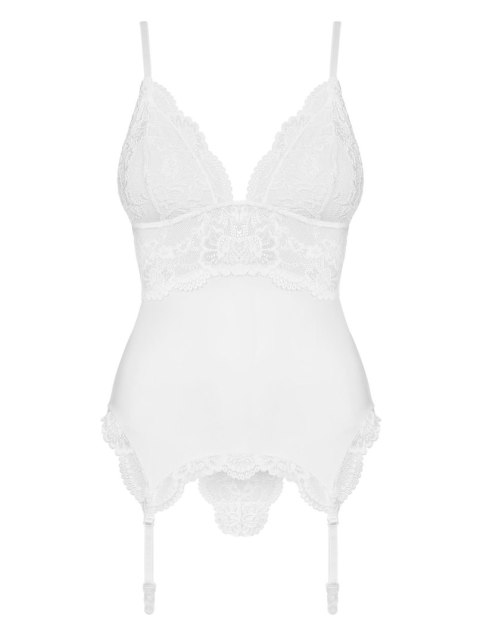 Bielizna-810-COR-2 gorset i stringi biały S/M