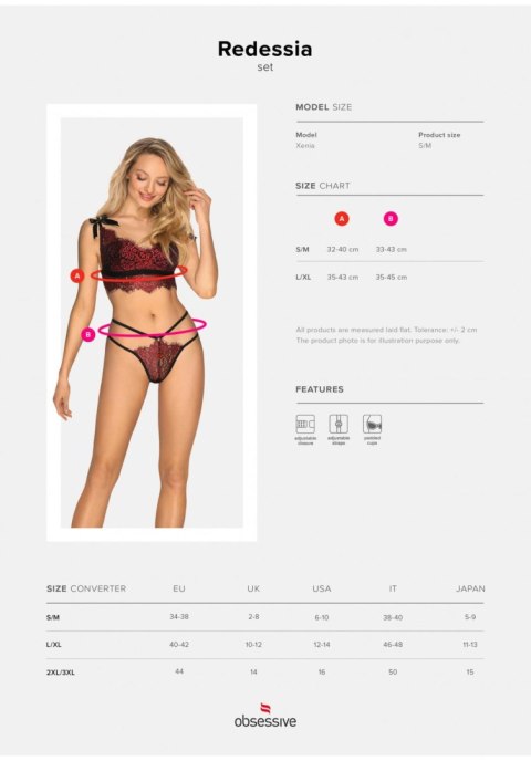 Obsessive -Redessia komplet 2-częściowy L/XL