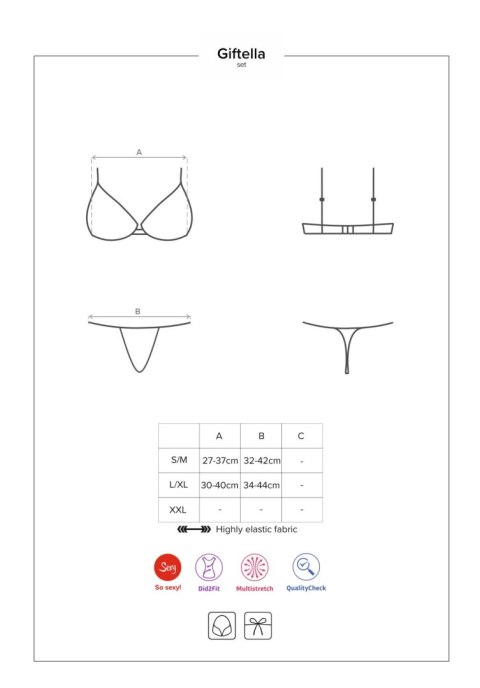 Obsessive -Giftella komplet 2-częściowy czerwony L/XL