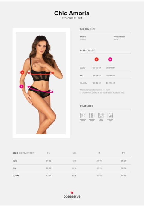 Obsessive Chic Amoria komplet 2-częściowy otwarty XS/S