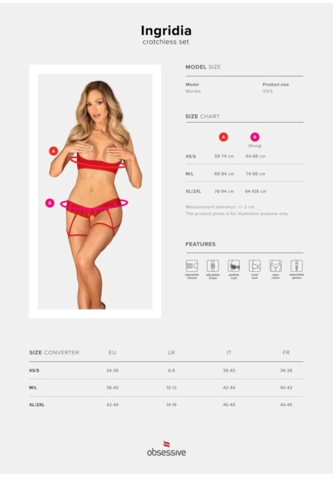 Obsessive Ingridia komplet 2-częściowy otwarty XL/2XL