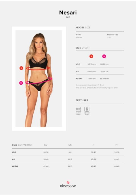 Obsessive Nesari komplet 2-częściowy M/L