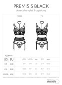 Obsessive Premisis Black otwarty komplet 3-częściowy 2XL/3XL