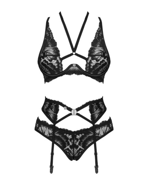 Obsessive -Alessya komplet 3-częściowy czarny XS/S