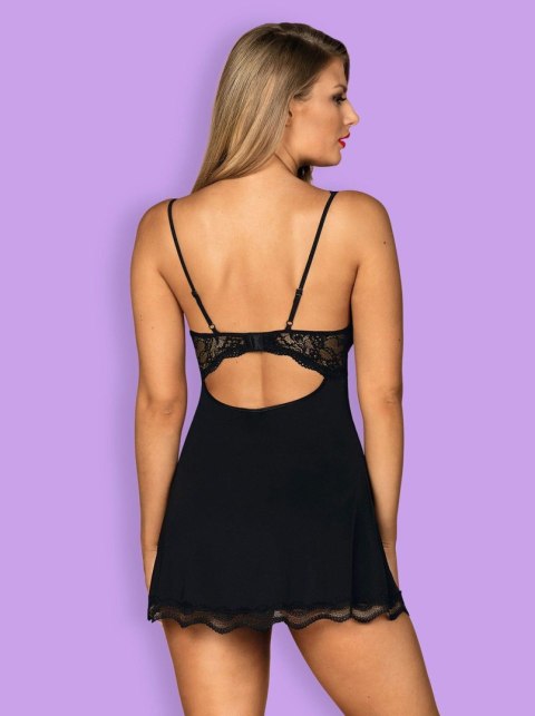 Obsessive Luvae babydoll i stringi Czarny L/XL