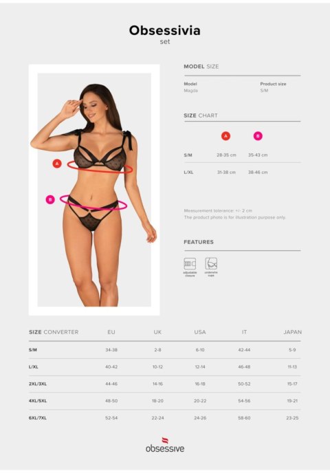 Obsessivia komplet 2-częściowy czarny L/XL