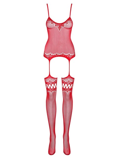 Kuszący Czerwony Bodystocking F214 na Prezent S/M/L