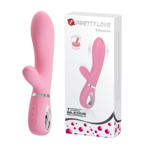 Wibrator Damski Wielofunkcyjny Króliczek - THOMAS USB PINK 7 function