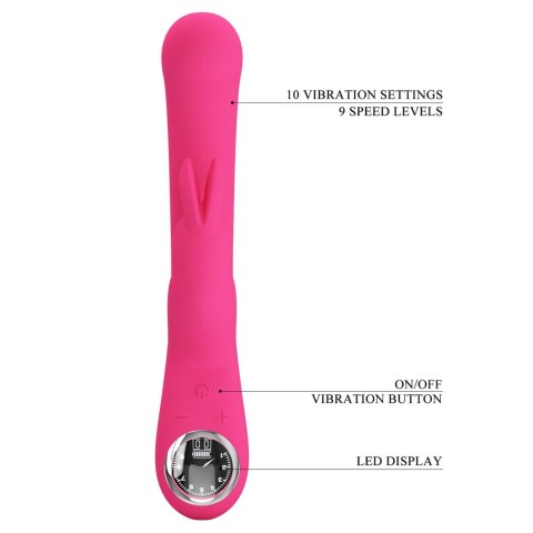 Wibrator Damski Wielofunkcyjny Króliczek - Lamar Pink, 10 vibration functions 9 speed levels