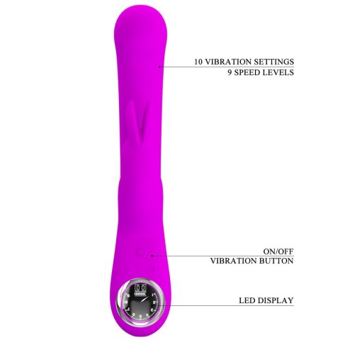 Wibrator Damski Wielofunkcyjny Króliczek - Lamar Purple, 10 vibration functions 9 speed levels