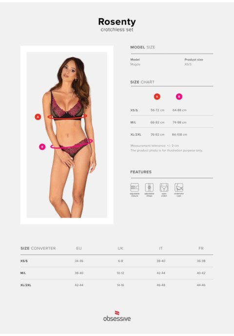 Obsessive  Rosenty komplet 2 częściowy otwarty M/L