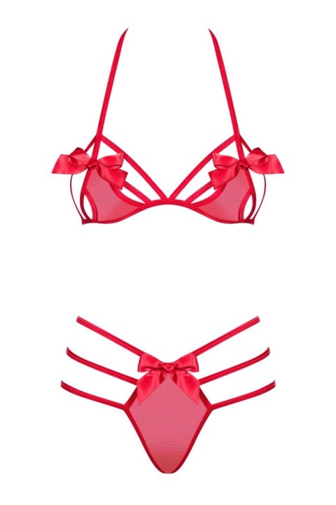 Obsessive Giftella komplet 2 częściowy czerwony S/M
