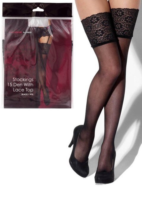 Kiss Me - Boys of Toys Sp. z o.o. Bielizna-Pończochy Czarne S/M """"Kiss Me""""