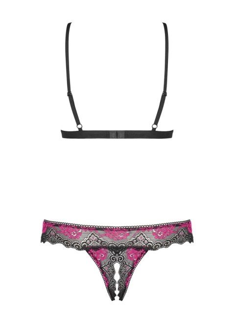 Obsessive Tulia komplet 2 częściowy otwarty czarny S/M