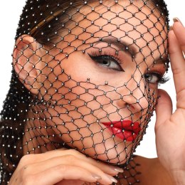 Kinky Diva maska z cyrkoniami Starlet Face Mask Black/Rhinestones