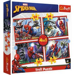 Trefl Bohaterski Spider-Man | Puzzle 4w1 | Trefl