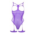 Body Open-Cup Strappy Teddy Purple OS Le Desir