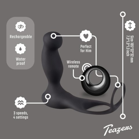 ONE-DC B.V. Teazers Cock & Ball Ring Prostate Vibrator with Remote Control