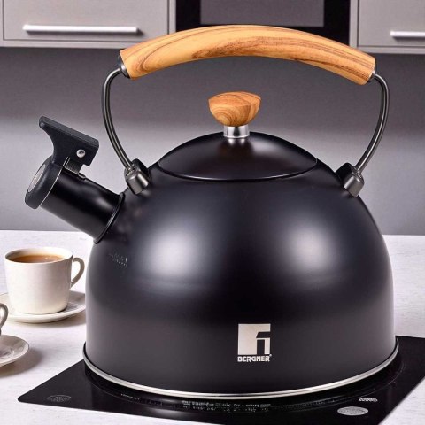 CZAJNIK STALOWY Z GWIZDKIEM 2,3L BERGNER BG-37312 CHARCOAL