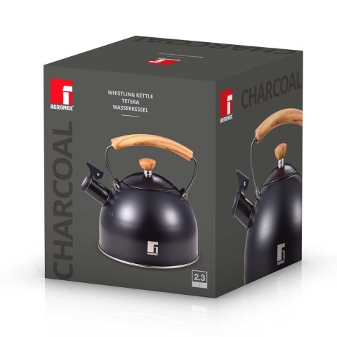 CZAJNIK STALOWY Z GWIZDKIEM 2,3L BERGNER BG-37312 CHARCOAL
