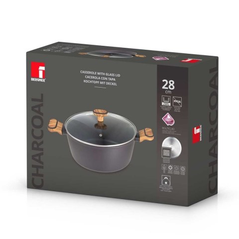 GARNEK MULTICLAD 28cm Z POKRYWĄ BERGNER BG-56038 CHARCOAL