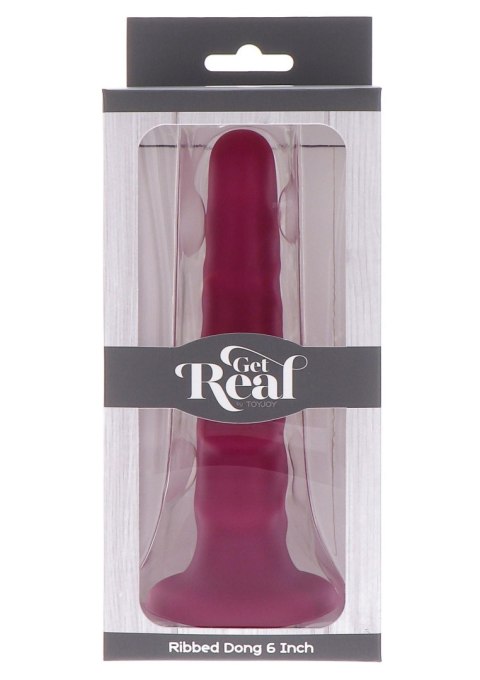 SCALA Ribbed Dong 6 Inch Red