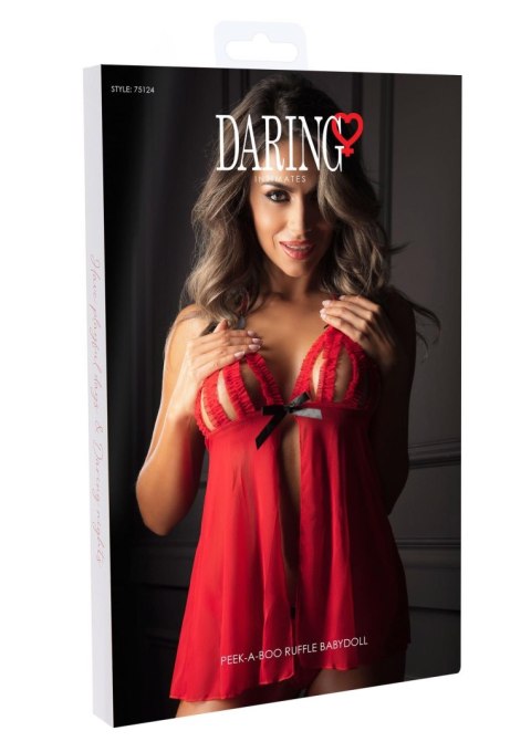 SCALA Peek-a-boo Ruffle Babydoll Red