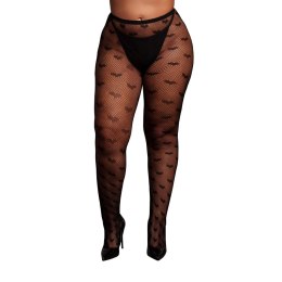 SHOTS Heart Patterned Tights - Plus Size - Black