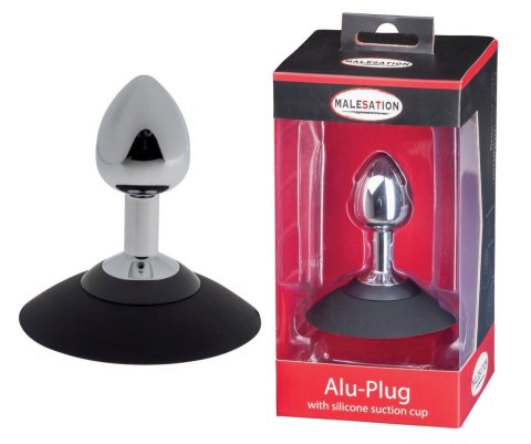 ST Rubber MALESATION Alu-Plug with suction cup small, chrome