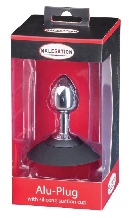 ST Rubber MALESATION Alu-Plug with suction cup small, chrome