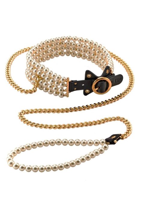 TONGA GUILTY PLEASURE LUMINIOUS PEARL LEASH AND COLLAR