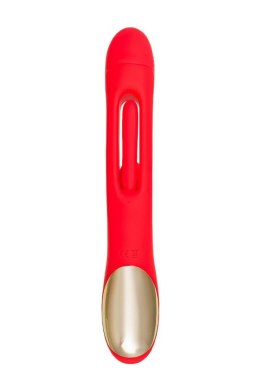 TOYFA - Boys of Toys Sp. z o.o. (dystrybutor) JOS Vibrator with clitoral stimulator Patti with moving tongue, silicone, red, 24 cm