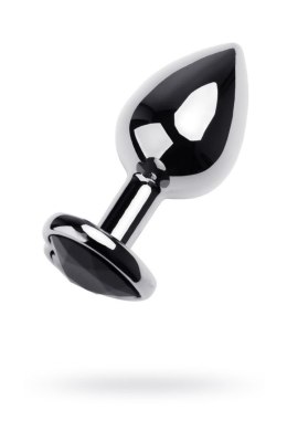 TOYFA - Boys of Toys Sp. z o.o. (dystrybutor) Silver anal plug TOYFA Metal with black heart-shaped gem, length 7 cm, diameter 1,8-3,3 cm, weight 92 gr