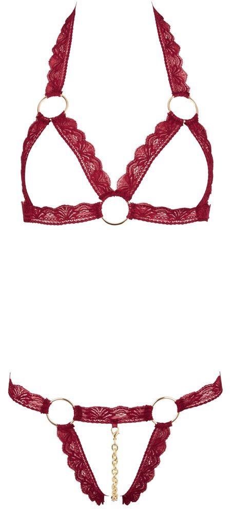 ORION Bra Set open red S/M