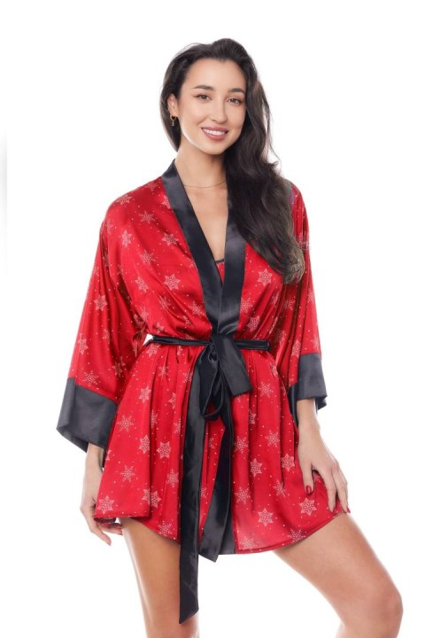 ANAIS APPAREL LUXURY LINGERIE ASTER ROBE RED XS