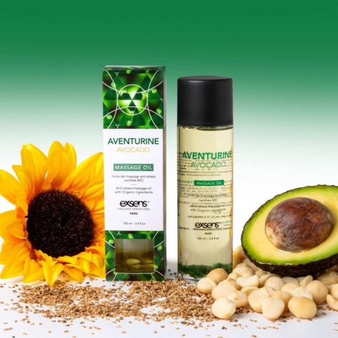 EXSENS - NEO COSMETIQUE SAS AVENTURINE AVOCADO Organic Massage Oil with stones 100 ml