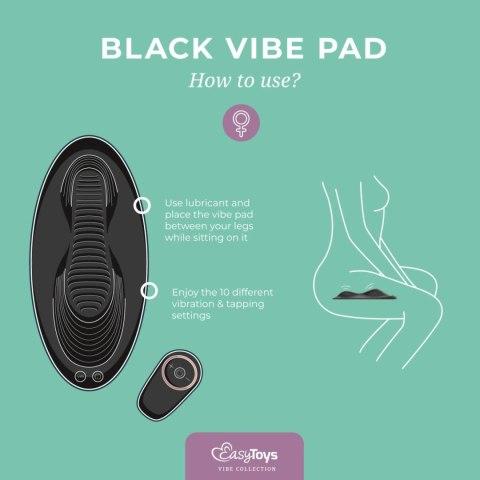 ONE-DC B.V. Vibe Pad Double Vibration with Remote Control - Black