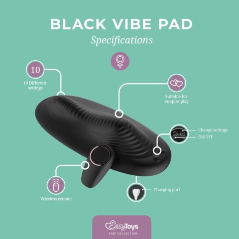 ONE-DC B.V. Vibe Pad Double Vibration with Remote Control - Black