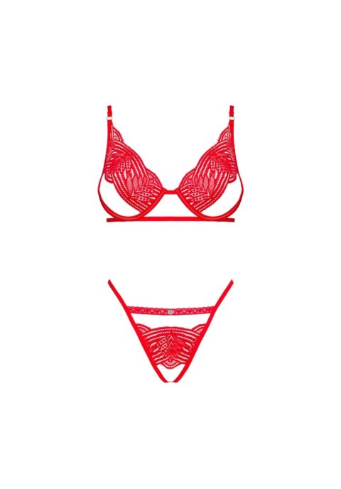 Obsessive - Amocarat Sp. z o.o. Bielizna-Mellania komplet czerwony S/M