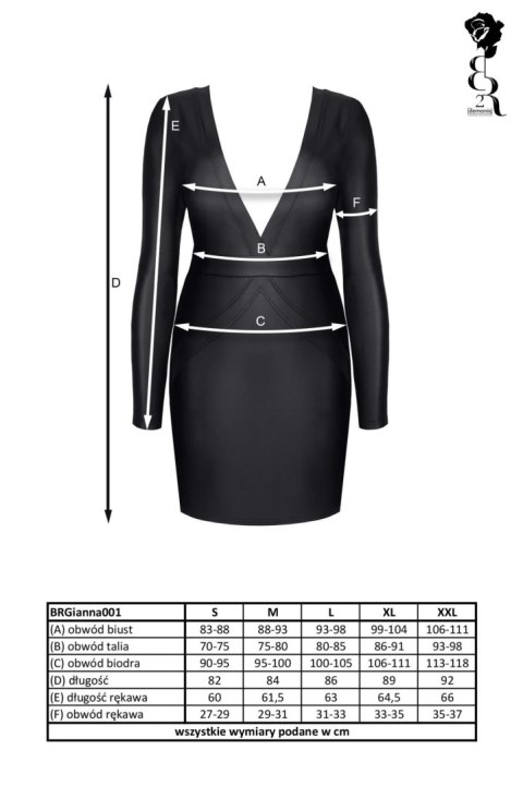 Demoniq - Hyperion Mariusz Senger Bielizna - BRGIANNA001 sukienka czarna rozmiar S