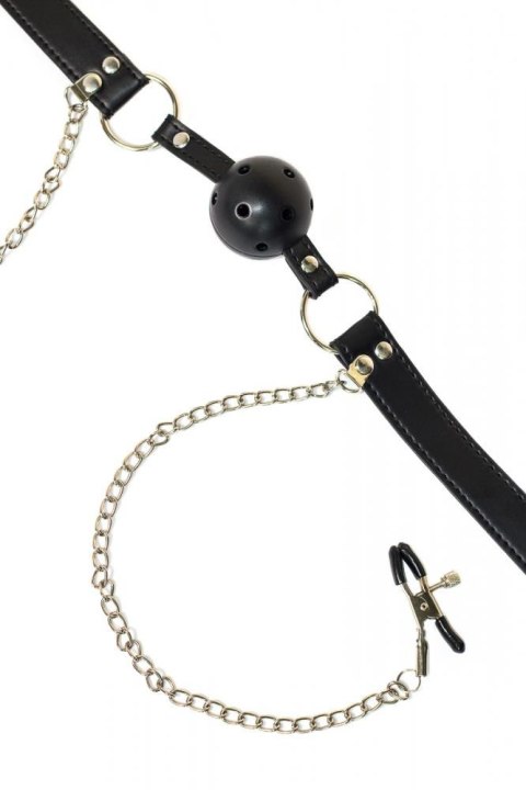 Intimate Distribution Ball Gag with nipple clamps Party Hard Gratitude