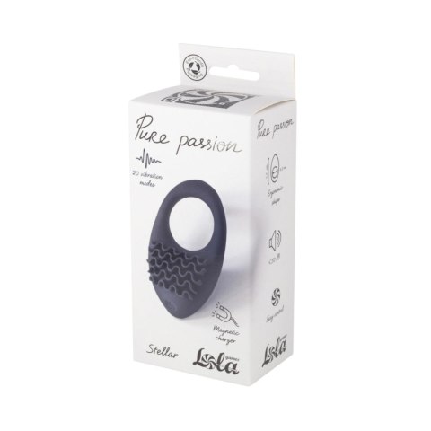 Intimate Distribution Rechargeable Vibro cockring Pure Passion Stellar Black