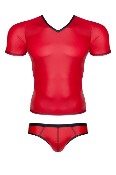 Regnes - Sengerbrands.com Męski komplet z wetlooka: t-shirt w serek, figi typu brazyliany S