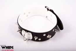 WHIPS - PPH GRAS Wiązania - Obroża męska ze smyczą, biała
