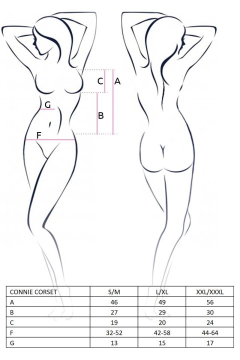 Casmir - FHU MATAR Bielizna-CONNIE CORSET black S/M - Casmir