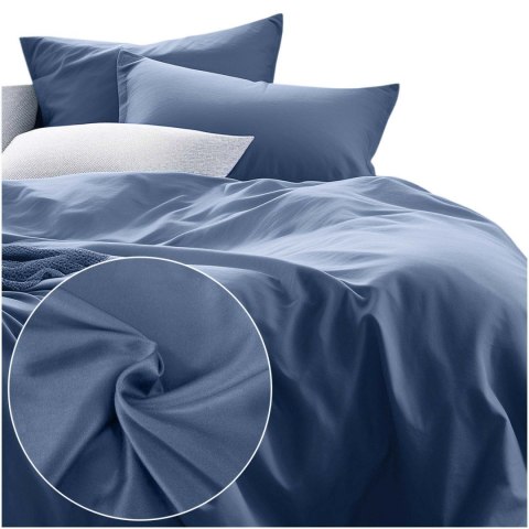 Pościel satyna bawełniana NIEBIESKI 009/160x200