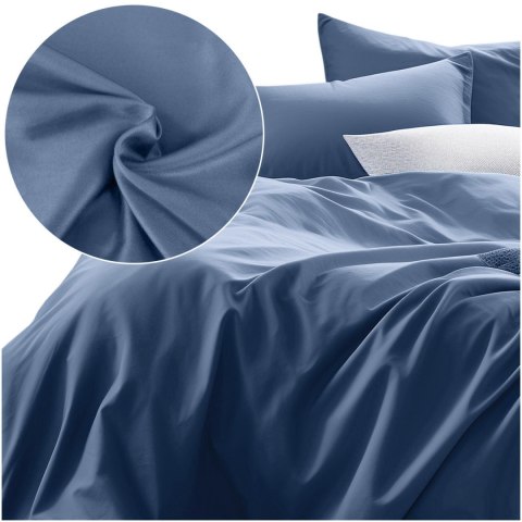 Pościel satyna bawełniana NIEBIESKI 009/180x200