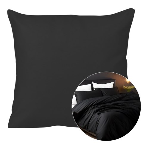 Poszewka satyna bawełna czarny 04000966/40x40.